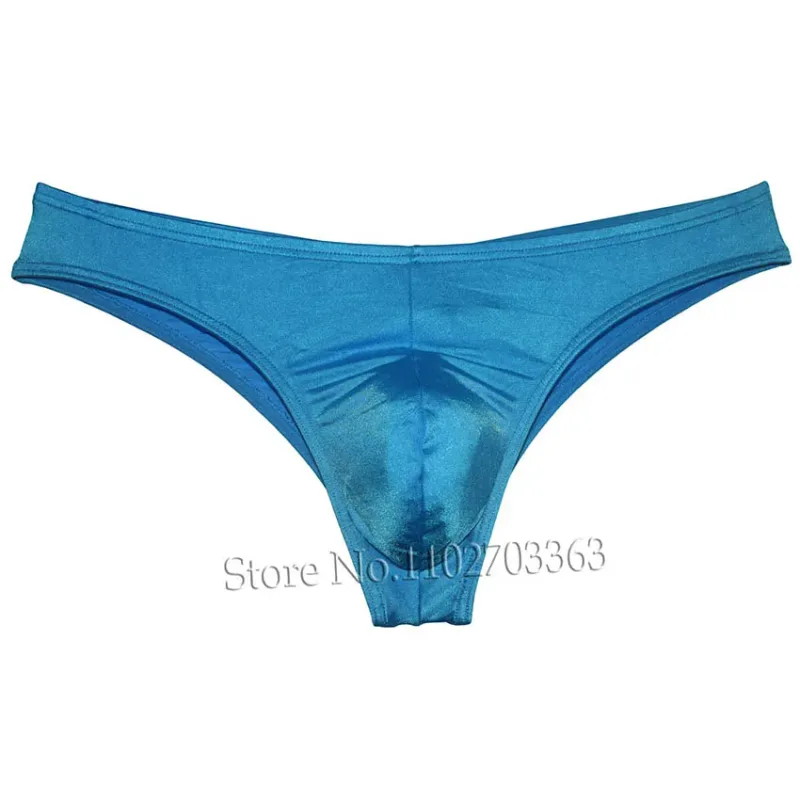 Men's Bikini Briefs Triangle Underwear Pucker Back Micro Briefs Elastic Shiny Summer Low Rise Beach Briefs Sexy Silky Smooth