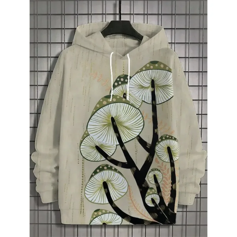 Japanese Harajuku 3D Printed Hoodies For Men Mountain Cat Tentacle Graphic Pullover Sweatshirts Casual Loose Hooded Long Sleeves