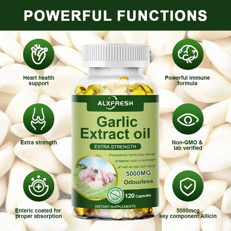 Garlic Extracts Capsules for Cardiovascular Health Improve Antioxidant Anti-inflammatory and Digestive System Enhance Immunity
