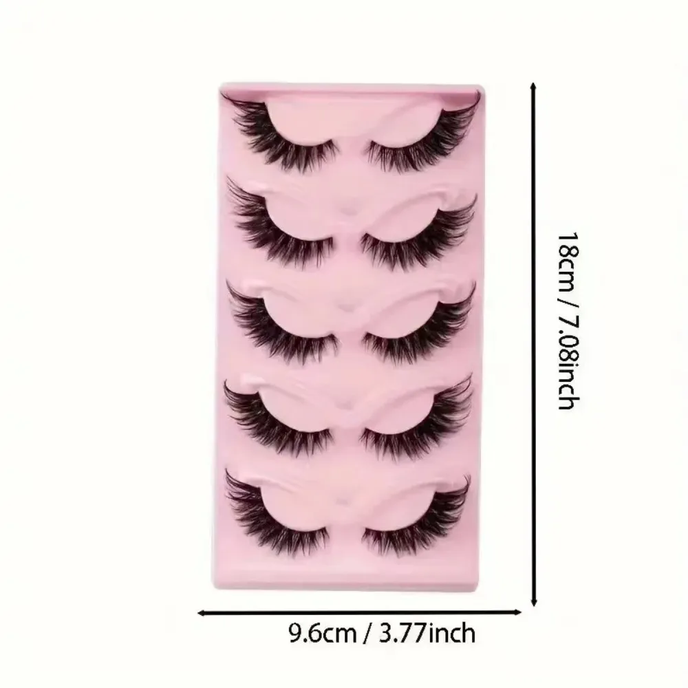 Hot Selling 5 Pairs Cat Eye False Eyelashes Natural Look Wispy Lashes for Daily Eye Makeup
