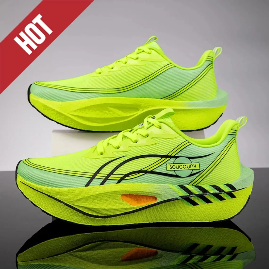 Men Women Carbon Plate Marathon Running Shoes Breathable Lightweight Non-Slip Racing Training Sports Sneakers Walking Outdoor