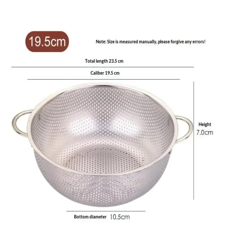 ♥Stainless Steel Kitchen Hole Dense Mesh Sifter Colander Strainer Sieve Baskets for Washing Fruits/Vegetables/Rice
