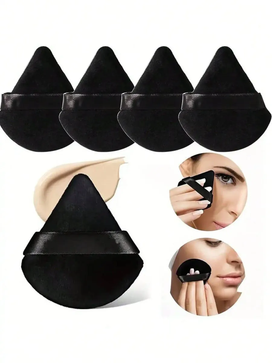 50/40/30/20/10/5 Triangular Velvet Puffs Reusable Puffs Face and Eye Makeup Puffs Foundation Make-up Powder Makeup Tools