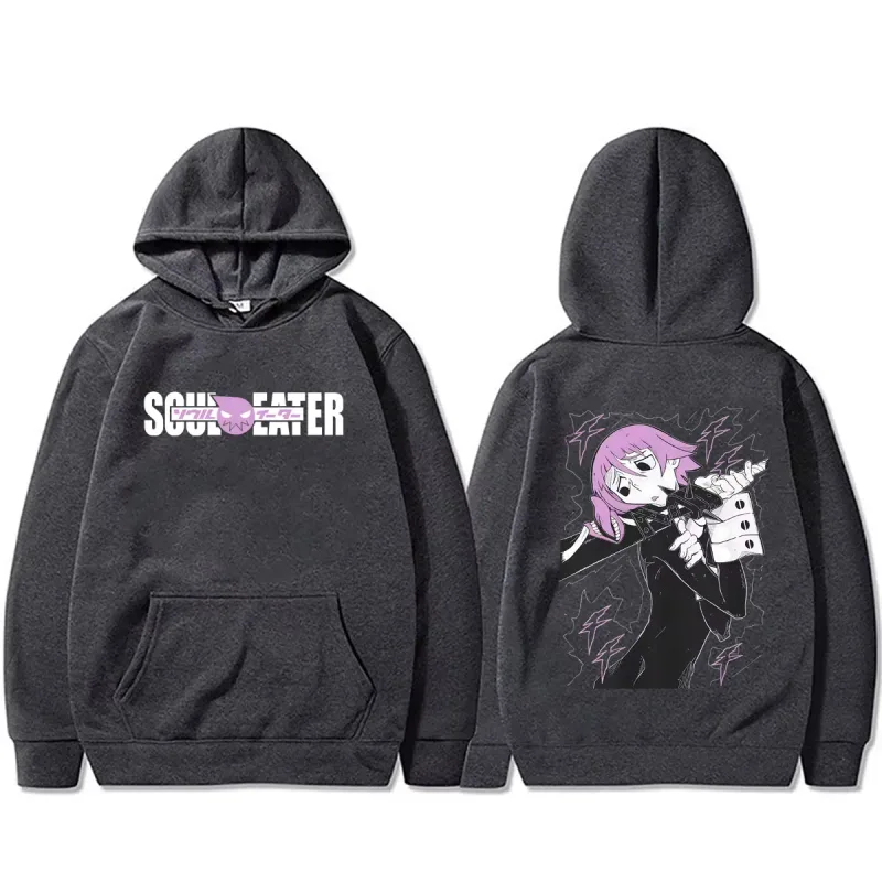 Hot Anime Soul Eater Crona Graphic Hoodie Men's Clothing Vintage Manga Streetwear Men Fashion Casual Oversized Pullover Hoodies