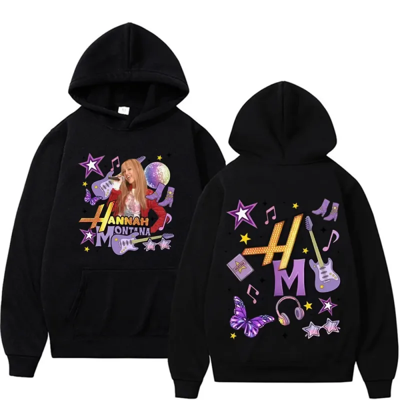 Hannah Montana 20Th Anniversary Printed Hoodies Men Women Fashion Aesthetic Sweatshirts Long Sleeve Pullovers Streetwear