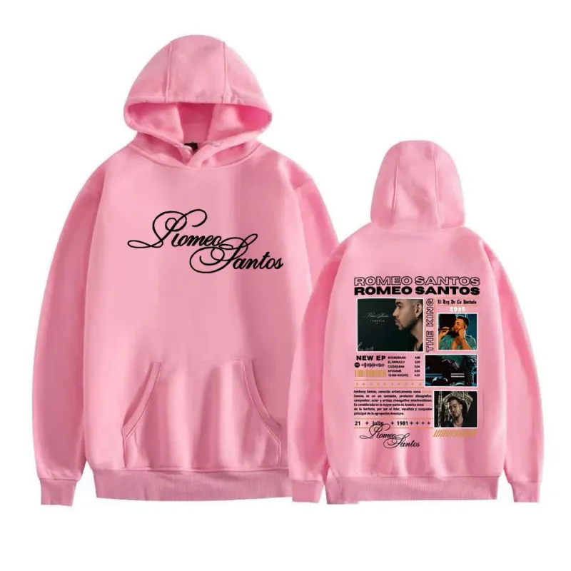 Rapper Romeo Santos The King Tormula Tour 2025 Graphic Hooded Sweatshirts for Men Women Fashion Hip Hop Streetwear Pullover Tops