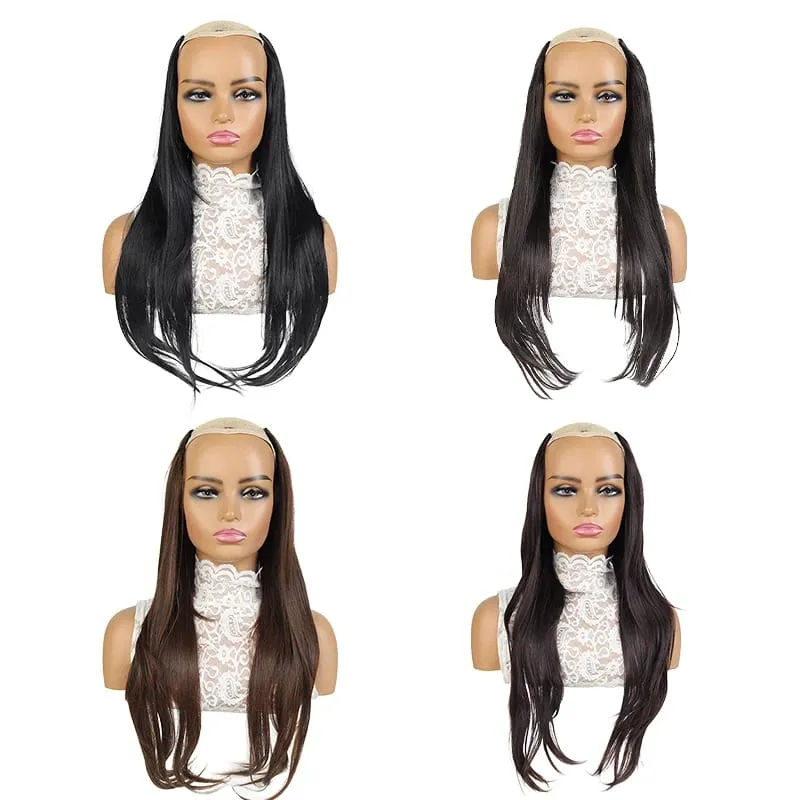 26 Inch Synthetic Clip-In Hair Extension V-Shape Layered Wig for Short to Long Instant Transformation