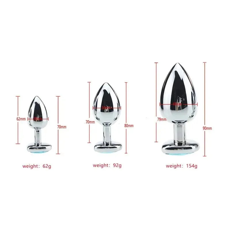 S/M/L Anal Plug Heart Shape Crystal Metal Anal Beads Butt Plug Prostate Massager Adult Gay Products Sex Toy Shop for Female Male