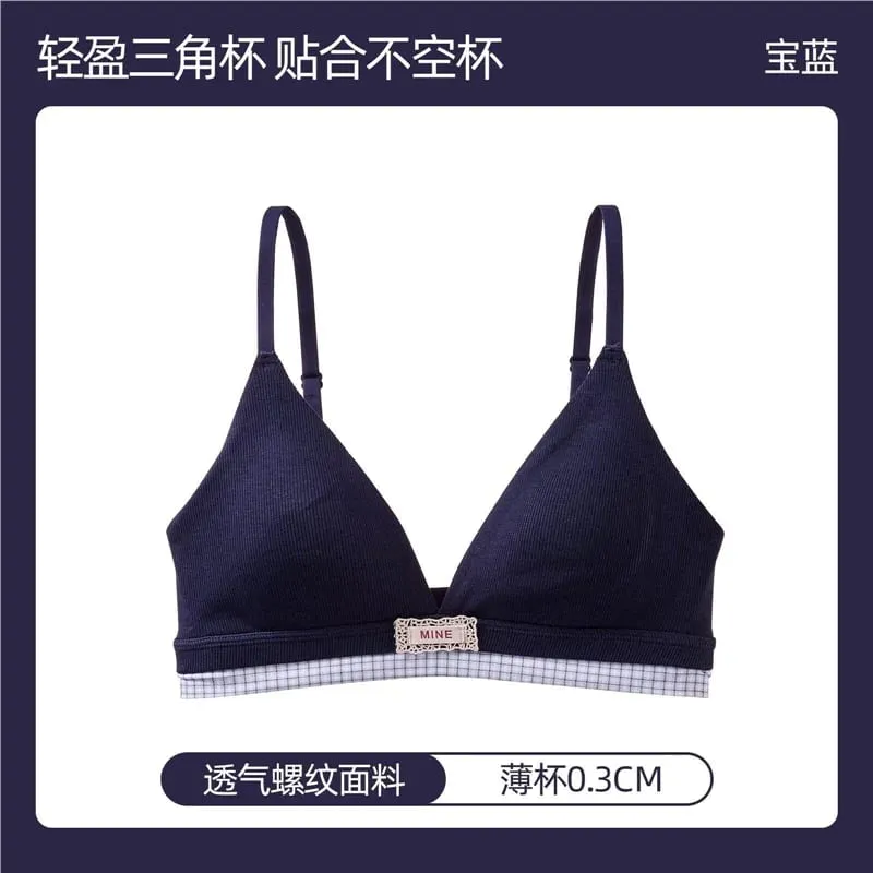 Hot Sale Summer Sweet Modal Cotton Bra Set Ladies Wirefree Support Lift Gathering Anti-Sagging Large Cup Slim Soft Daily Wear