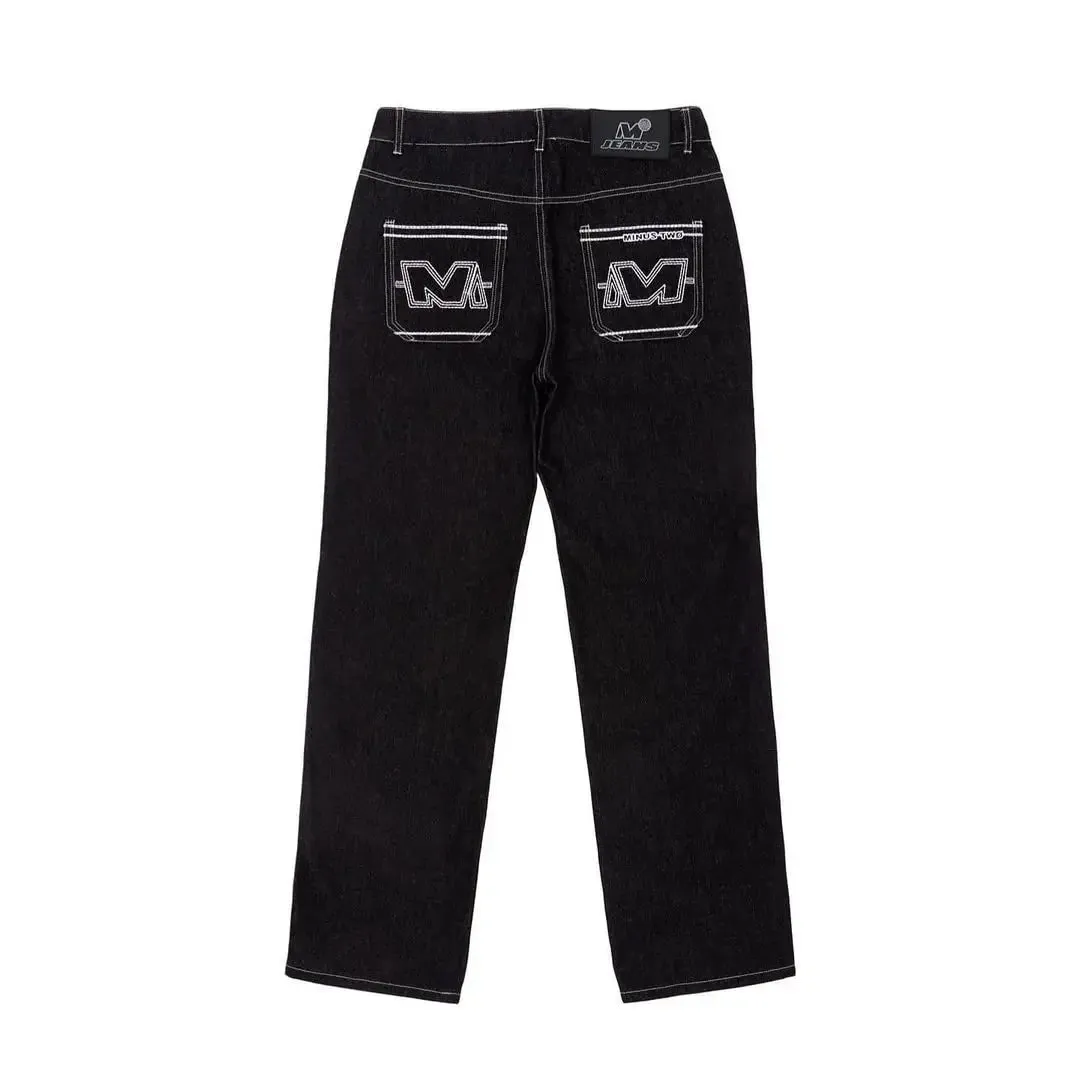 Y2k Wide Leg Jeans 2026 New Trend Hip Hop Letter Printed Black Pants Men Women Fashion Punk Loose Straight Trousers Streetwear