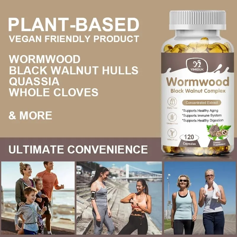 Premium Wormwood Cleanse Supplement with Black Walnut Clove & Quassia Supports Intestinal Health Detox & Digestive Balance