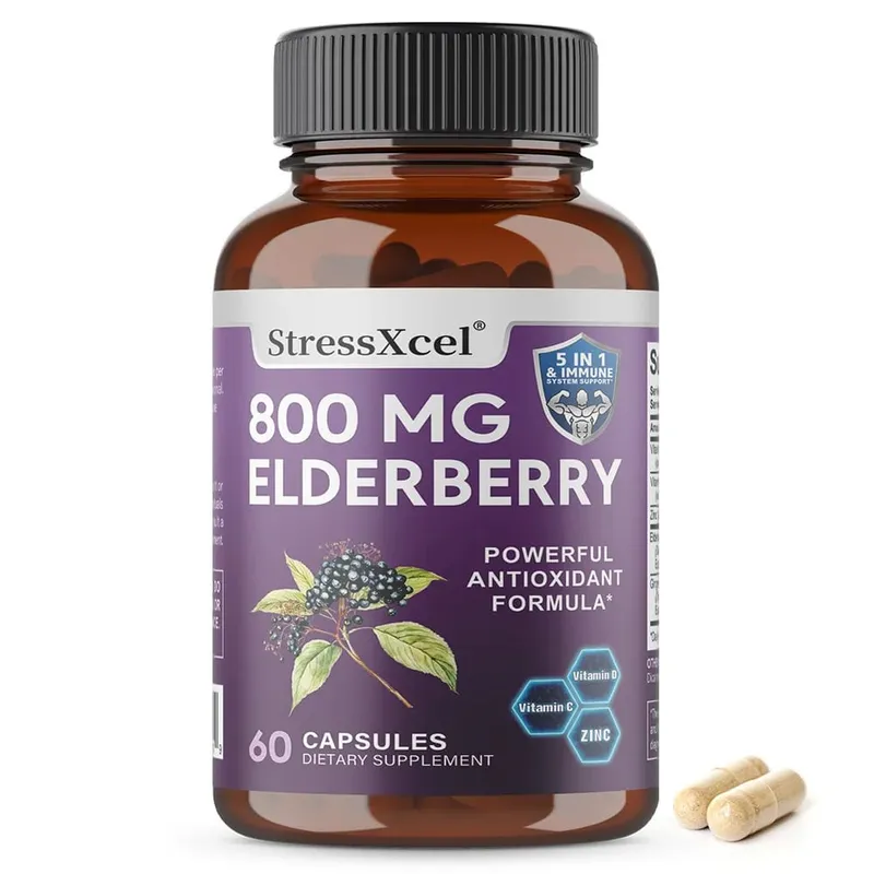 Elderberry Capsules Supports Skin Radiance Tone Immune Wellness for Adults Natural Herbal Supplement Antioxidant