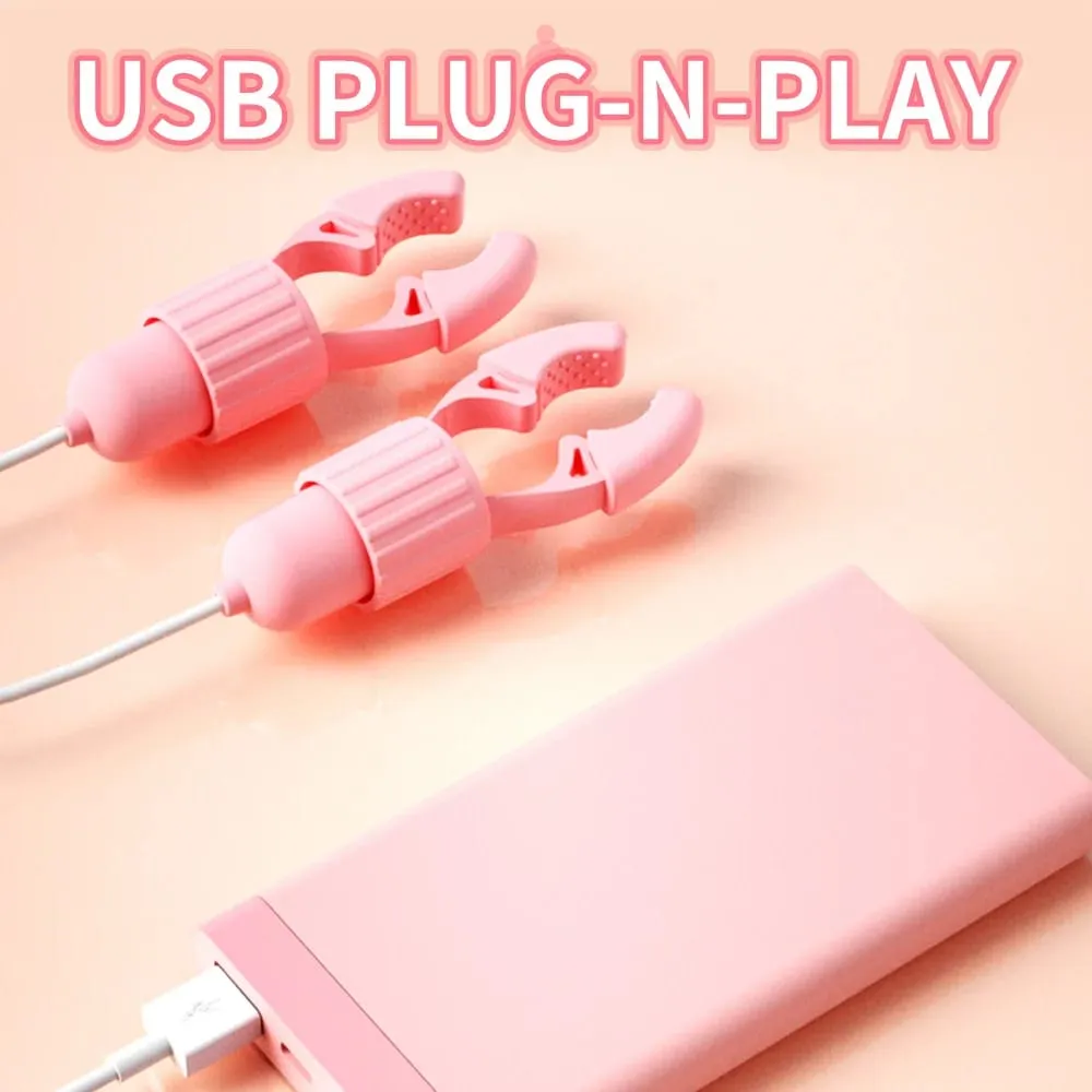 Vibrating Nipple Clamp Tongue Licking Sucking Vibrator For Women Breast Massage Labia Clitoris Clip Stimulation Massager Sex Toy