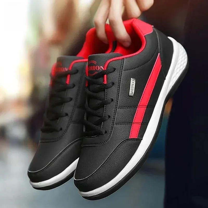 Shoes for Lace Up Footwear Vulcanized Men Leather Sneaker Waterproof Casual Comfortable Men's Sneaker Man Shoe Masculino