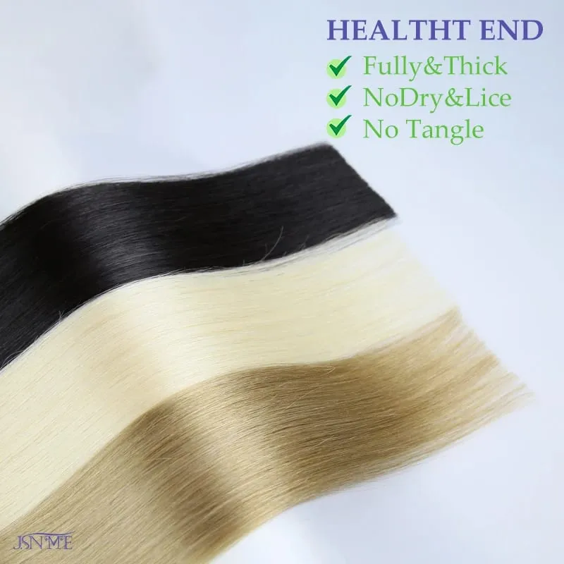 Tape In Hair Extension 100% Really Human Hair Straight Tape Ins Invisible 613 Brown Blonde 2.5g/pcs 16-24 Inch For Women