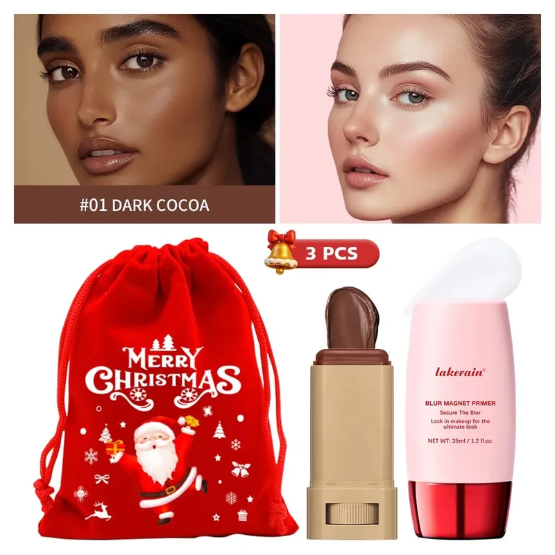 Blur Magnet Primer & Pemadam Foundation Stick Liang Tahan Lama Meminimumkan Solekan Muka Licin Kawalan Minyak Hadiah Krismas Matte