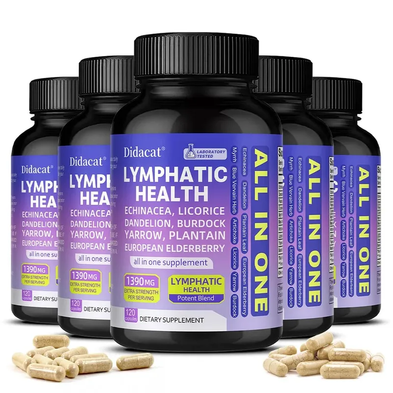 Natural Lymphatic Health Capsules Detox Cleanse Bawasan ang Puffiness Water Retention Support Thyroid Health & Immune Defense