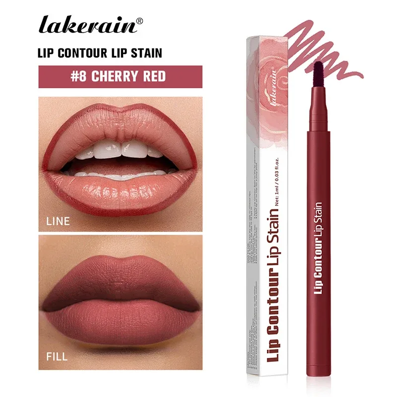 Pensil Lip Liner Merah Muda Rias Wanita Tahan Air Kontur Bibir Pena Lipstik Noda Bibir Pigmen Tinggi Matte Coklat Lipliner Nude Lembut