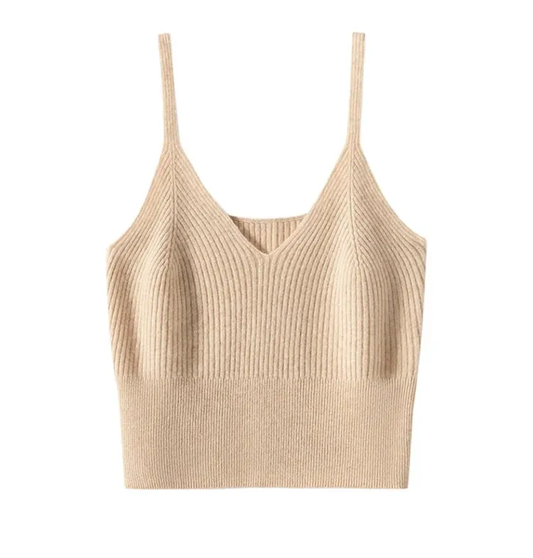 Women's Classic Cashmere Tank Top 100% Breathable Casual Sexy Versatile Fashionable Top for All Seasons