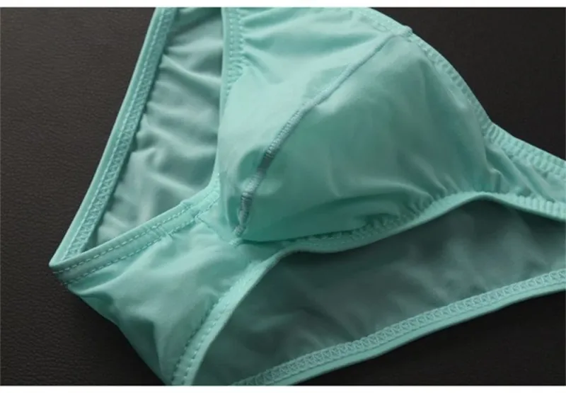 New 2026 Men Ice Silk U Convex Samll Briefs Underwear Low Waist Ultra Thin Transparent Bikini Slip Panties Plus Size M-XXL