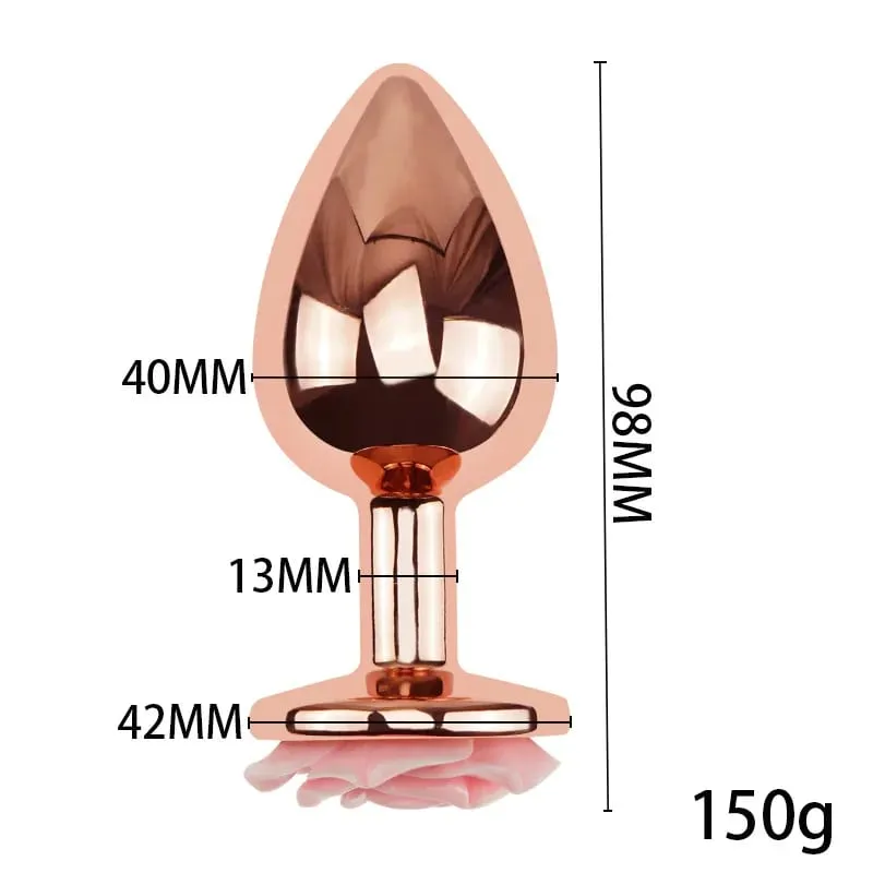 3 크기 아날 플러그 Buttplug 로즈 모양 항문 섹스 토이 남성 여성 초보자 고급 사용자 질 훈련 엉덩이 플러그를위한 섹스 토이