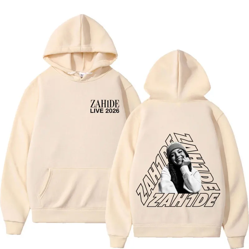 Singer Zahide Tour 2026 Merch Graphic Hoodies Men Women Fashion Autumn and Winter Hip-hop Loose Casual Vintage Sweatshirts Tops