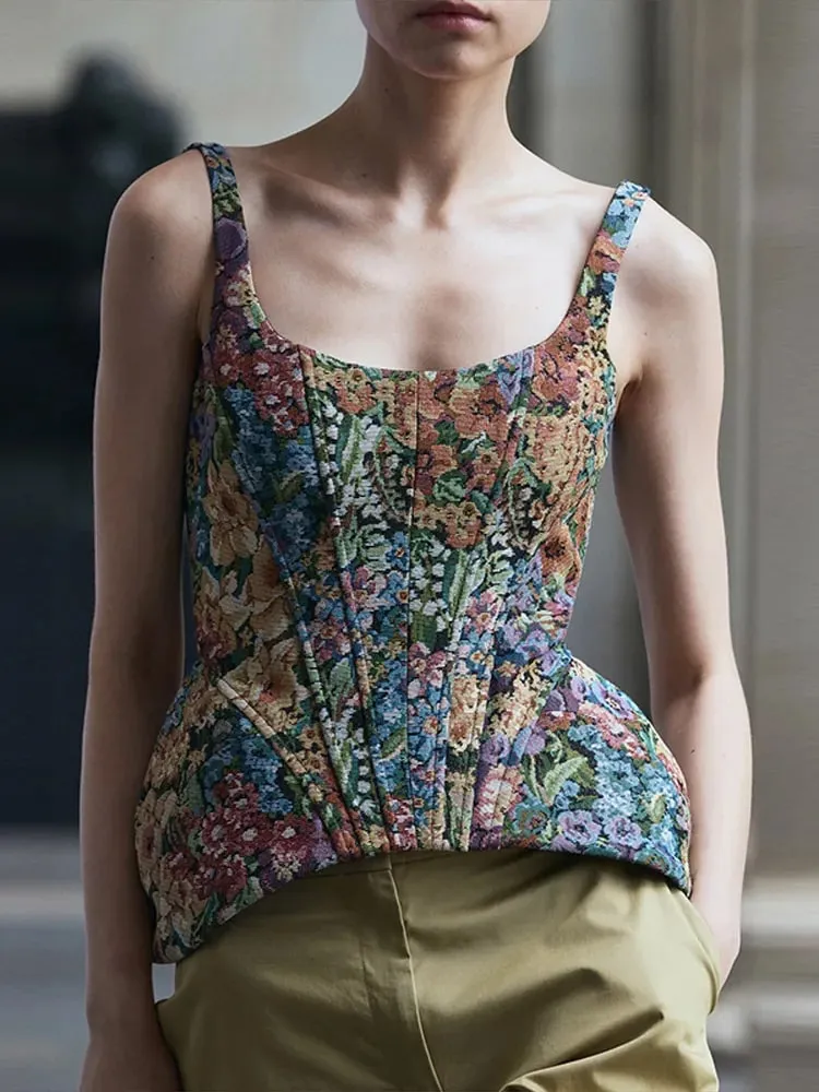 Sexy Print Flower Slim Sling Top Women Sleeveless Slip Backless Closed Waist Vest Female 2026 Fashion Summer Autumn Tops Lady — image 7