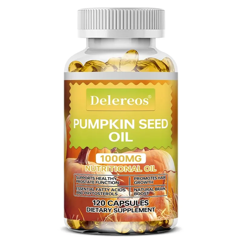 Pumpkin Seed Oil Capsules 1000mg Supports Prostate Urinary Bladder & Hair Health for Men Cardiovascular Health Non-GMO