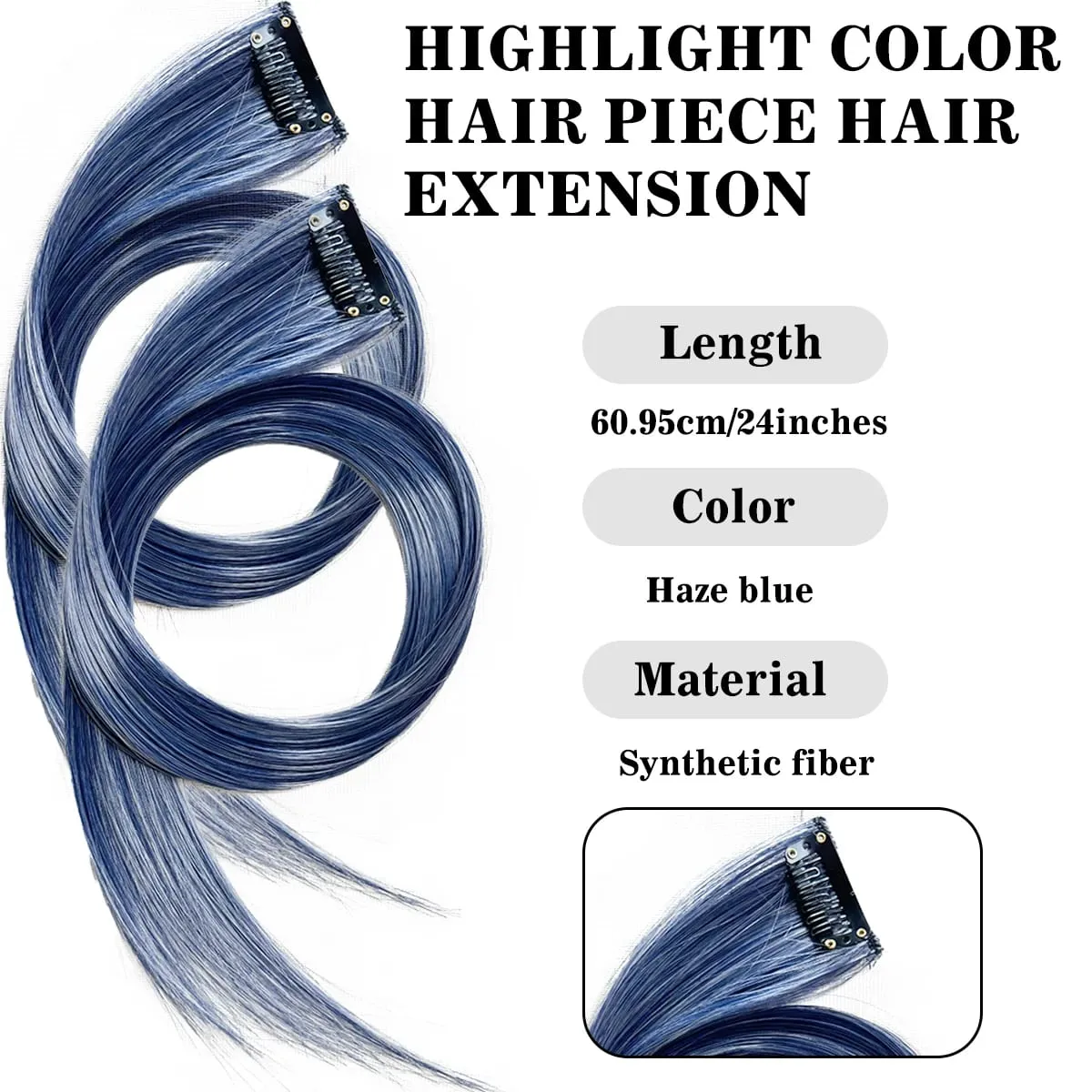 Synthetic Colored Clip In Hair Extensions Straight Highlight Hair Streaks Rainbow Hanging Hair Pieces Hairpiece For Women Party