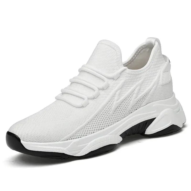 Men's Invisible Height Increasing Casual Shoes 10cm Elevator Breathable Mesh Upper Walking Shoes with Soft Bottom