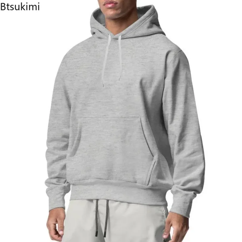 2026 New Men's Fashion Harajuku Hooded Sweatshirts Casual All-match Pullovers Male Streetwear Autumn Winter Fleece Warm Hoodies