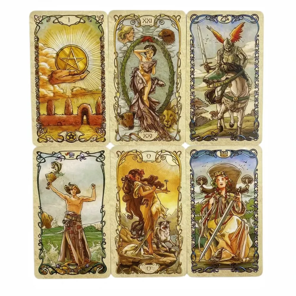 Tarot Mucha Cards Tarot Deck Card Game Toy Tarot Divination Card Game Board Guidance Divination