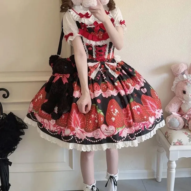 Original design Lolita dress cute jsk suspender dress women's summer long dresses for women