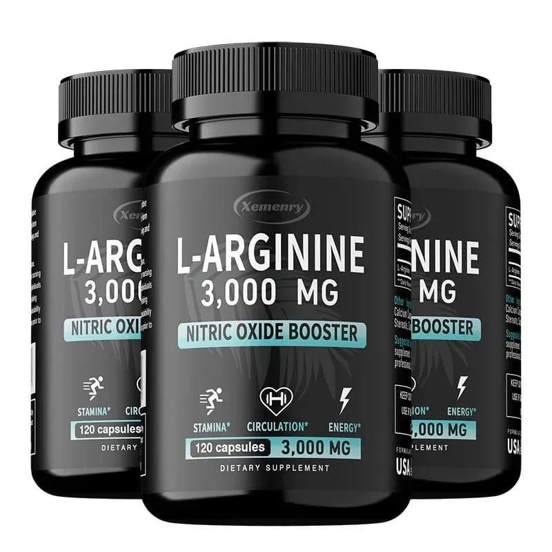 L-Arginine Capsules Supplement - for Energy Strength and Endurance Support During Exercise | Muscle Mass Non-Gmo