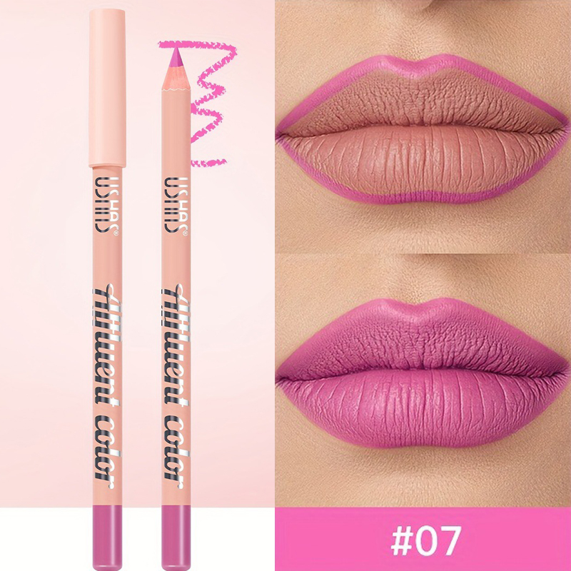 8 farver Vandtæt Lip Liner Pencil Langvarig Sexet Mørkerød Pink Mat Læbestift Blyant Naturlig Lipliner Pen Rød konturfarve