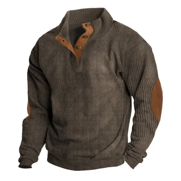 2026 Autumn Winter New Men Corduroy Stand Collar Long Sleeve Jacket Outdoor Casual Sweatshirts