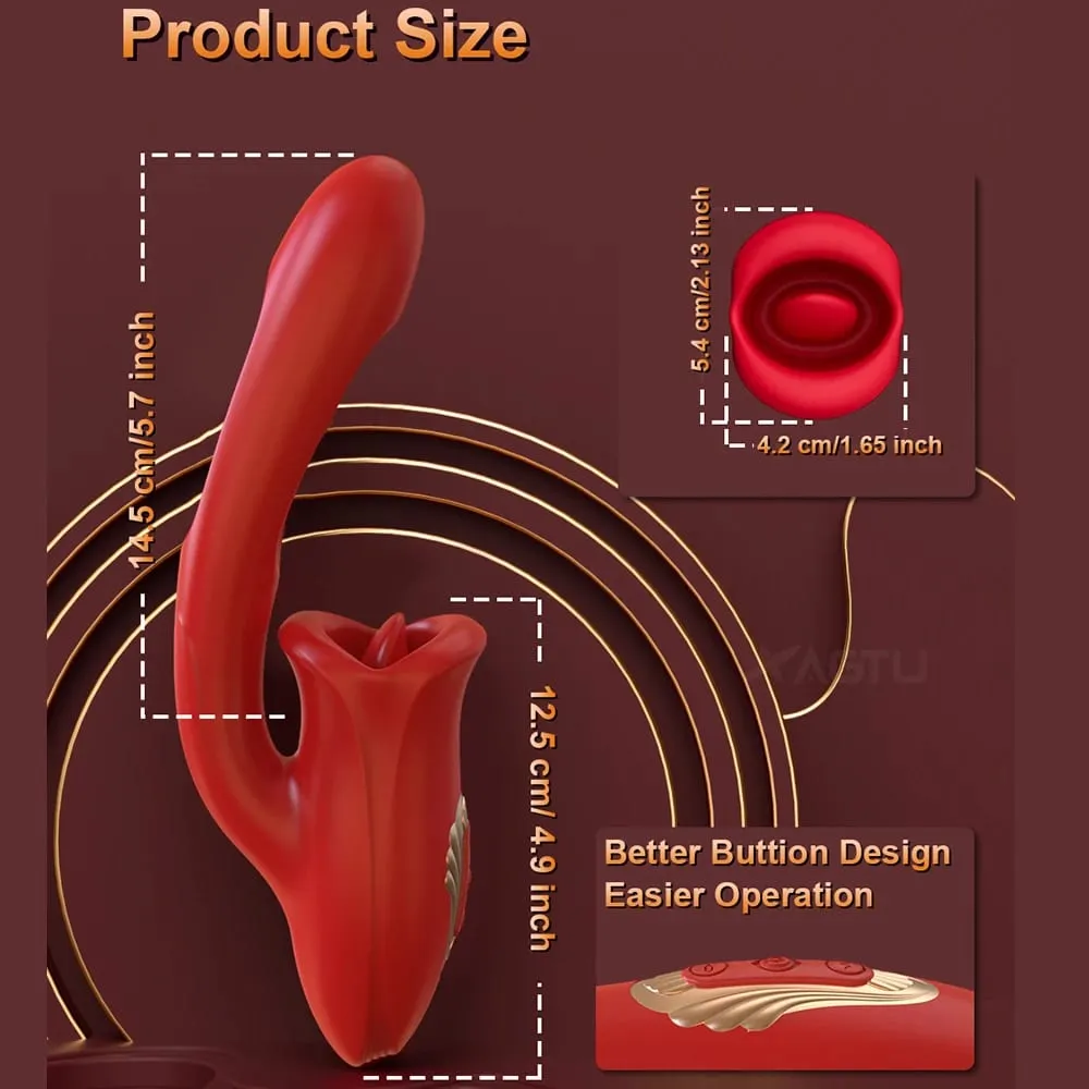 Pag-tap Flapping Vagina Dildo Vibrator para sa Babae Nakakagat Oral Dila Pagdila Clit Sucker Clitoris Stimulator Sex Toy para sa Babae