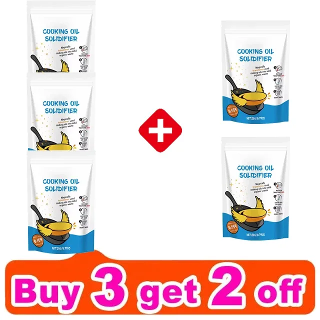 Cooking Oil Solidifier Powder Hot Grease Hardener for Used Fryer Oil Waste Vegetable Lard Eco Friendly Kitchen Cleaning Tool