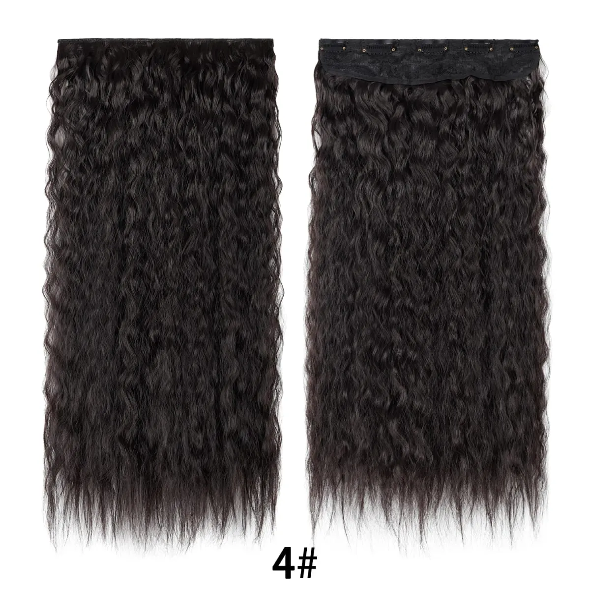 Jeedou Clip in Hair Extension Kinky Curly Hair One Piece 5Clips Blue Rainbow Color Cosplay Props Synthetic Hairpieces For Girls