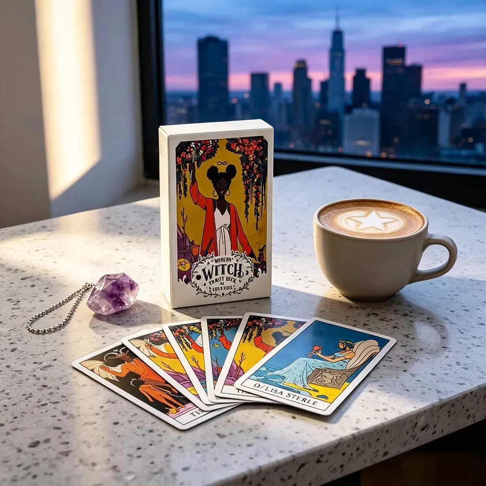Modern Witch Tarot Deck 78 Cards English Version Divination Board Game Cards Game Spiritual Guidance Tarot Deck for Beginners