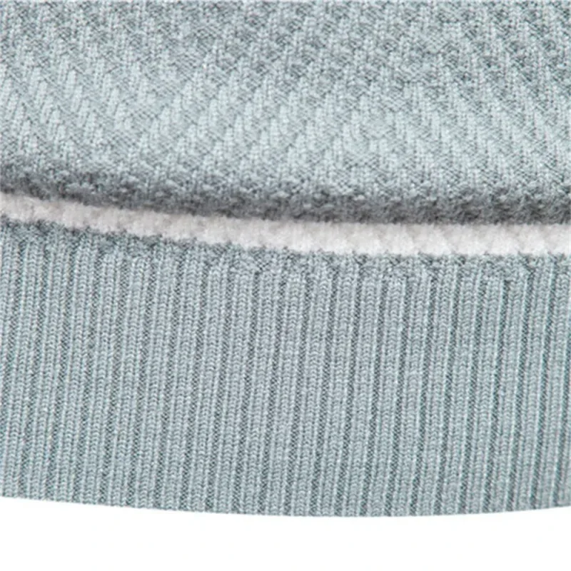 Embroidered Mens Boys Winter Stripe Sweater Thick Warm Pullovers Men's O-neck Basic Casual Slim Comfortable Sweaters