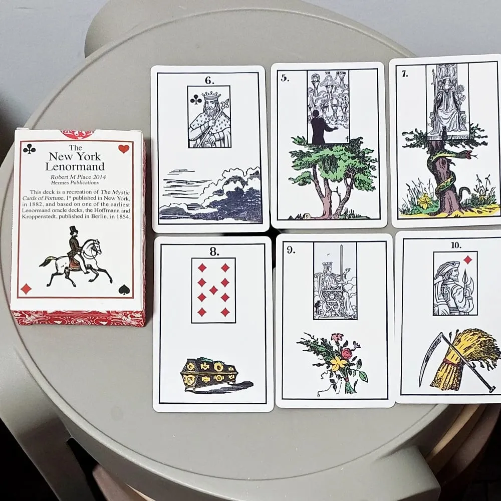 TheNew York Lenormand Deck – Historical 9*6cm 36-Card Divination Deck Vintage Style Cartomancy Cards Double-embossed