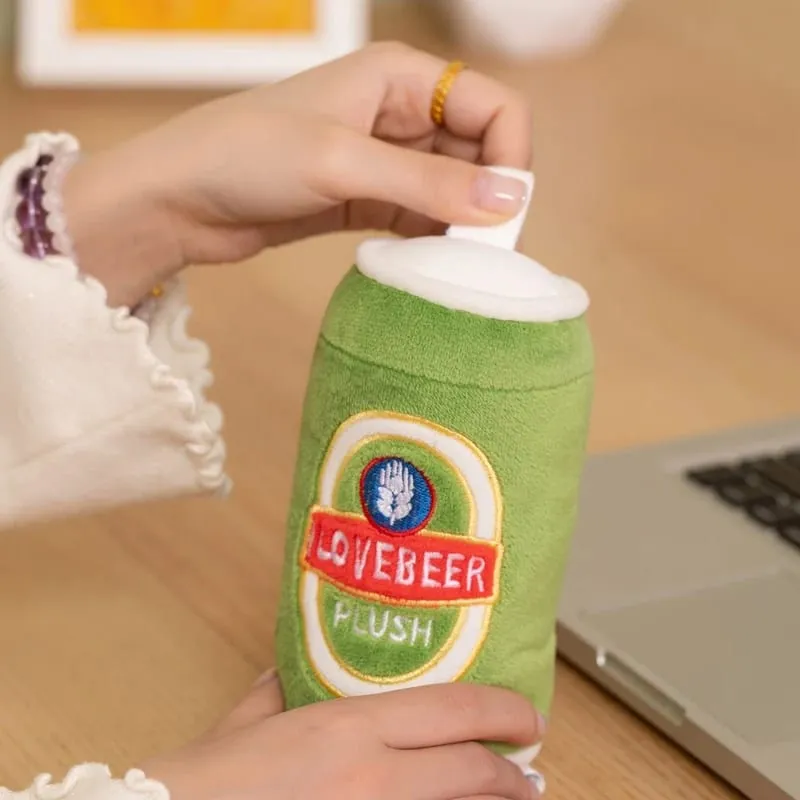 Bouteille de bière en verre 11 ~ 19cm, jolie canette de boisson, baril de bière, oreiller en peluche, peluche humanoïde Kawaii, accessoire de fête, cadeau pour homme