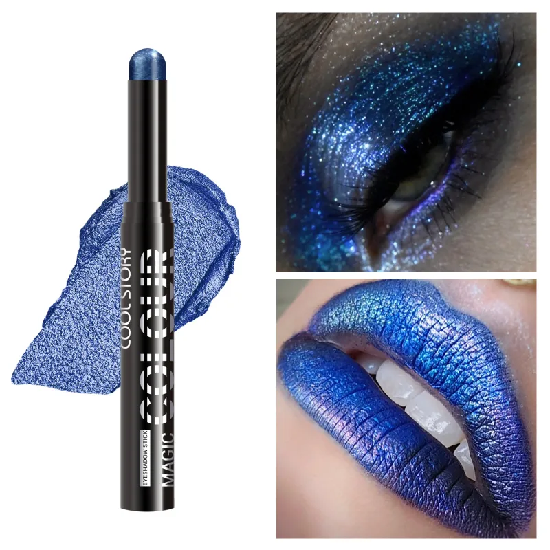 2 in 1 Eyeshadow Lipstick Stick Pencil Waterproof Glitter Brighten Matte Eye Shadow Makeup Pigment Eyeshadow Pen