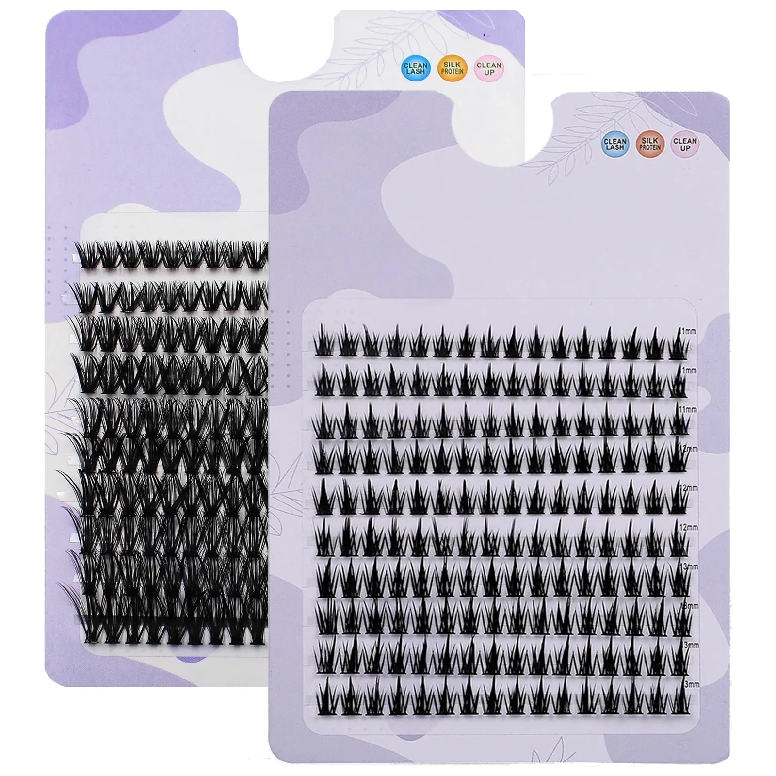 Tapered Thick Fox Eye Manga Cluster Lashes Jiefuxin Large Capacity Tray DIY Segmented Individual Self-Graft Lash Extensions