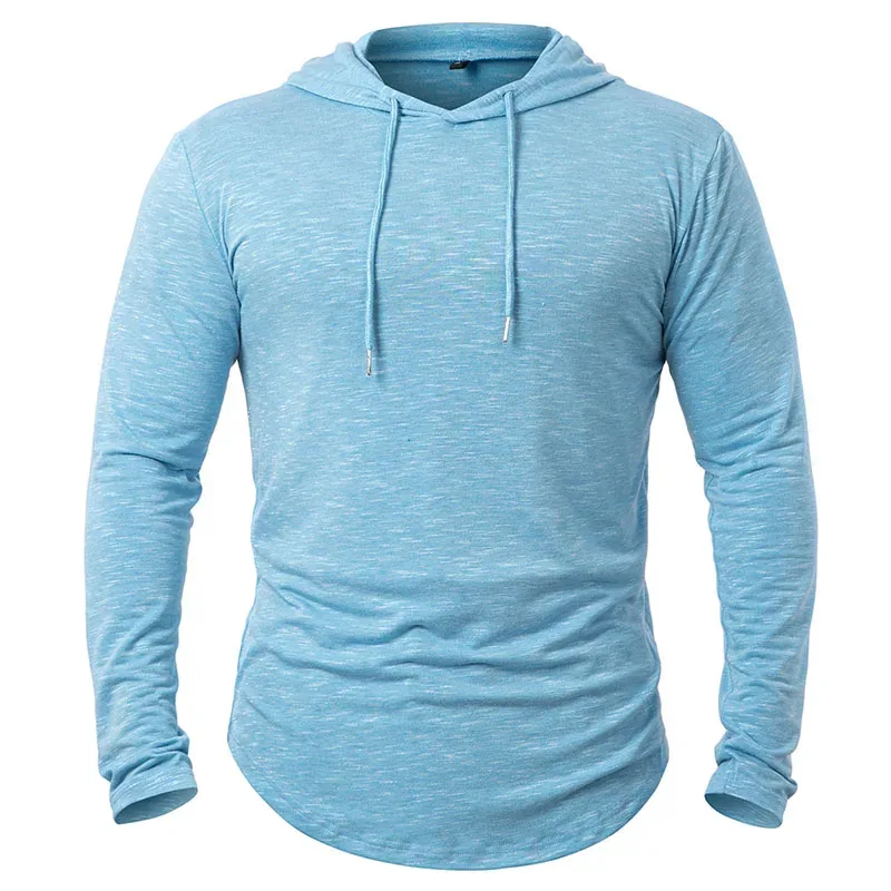 Sudaderas con capucha deportivas ligeras para hombre, camisa deportiva de manga larga con capucha, informal, para gimnasio, correr, basculador, sudadera