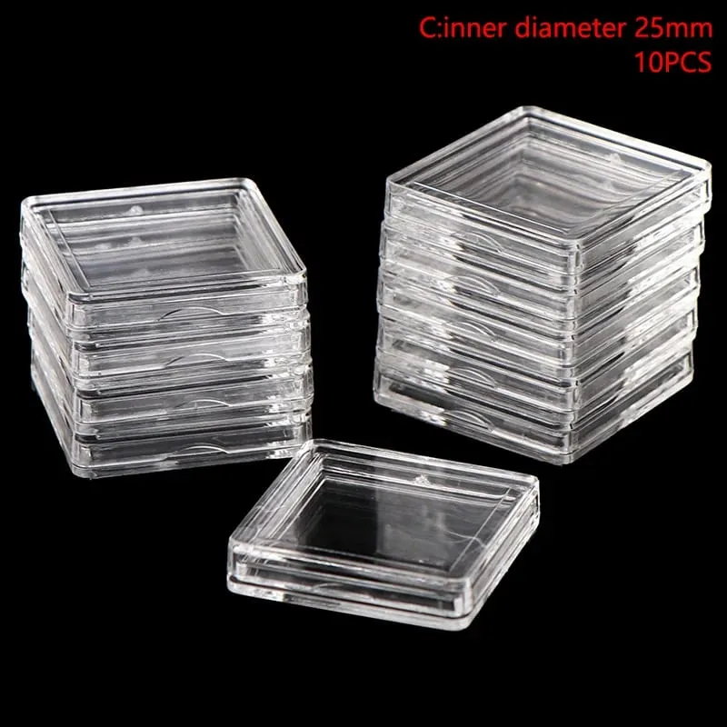 Z. 10PCS Square Clear Plastic Protector Containers Case For Token Board Game Holder Boxes Cards Collection