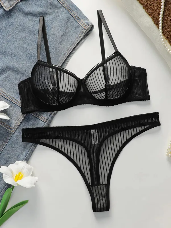 Women's Sexy Embroidered Lace Underwear With Steel Rims Push Up Breathable And Comfortable Close Fitting Underwear Set YS2864