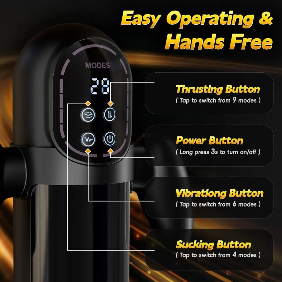 Vibrating Male Porn Dick Masturbator Sex Toys for Men Hands-Free Blowjob Machine Masturbators for Penis Training & Men Pleasure