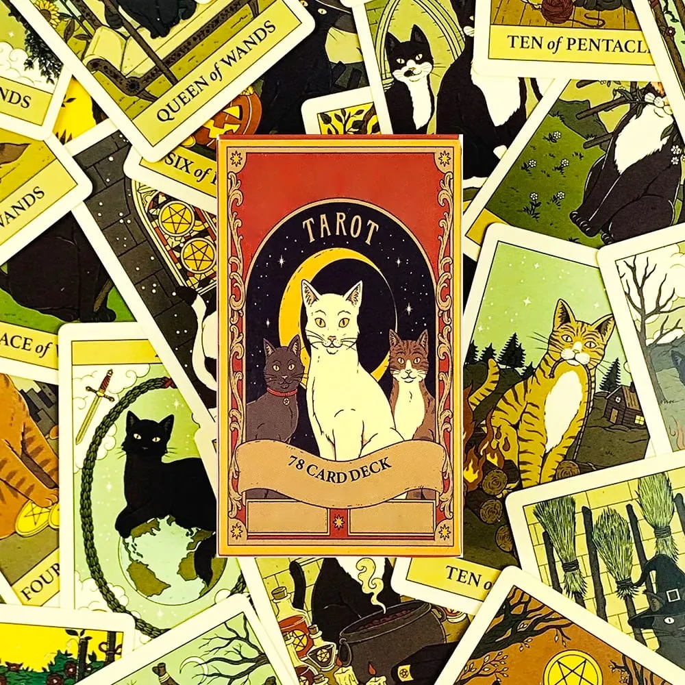 Hot-selling Tarot Cards A 78 Card Deck Unique Cards For Cat Lovers and Tarot Enthusiasts Cute Cards Game New Year Gifts